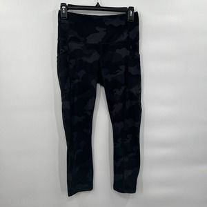 Yogalicious Lux Leggings Womens Small Black Camo Yoga Pants‎ Pilates Stretch
